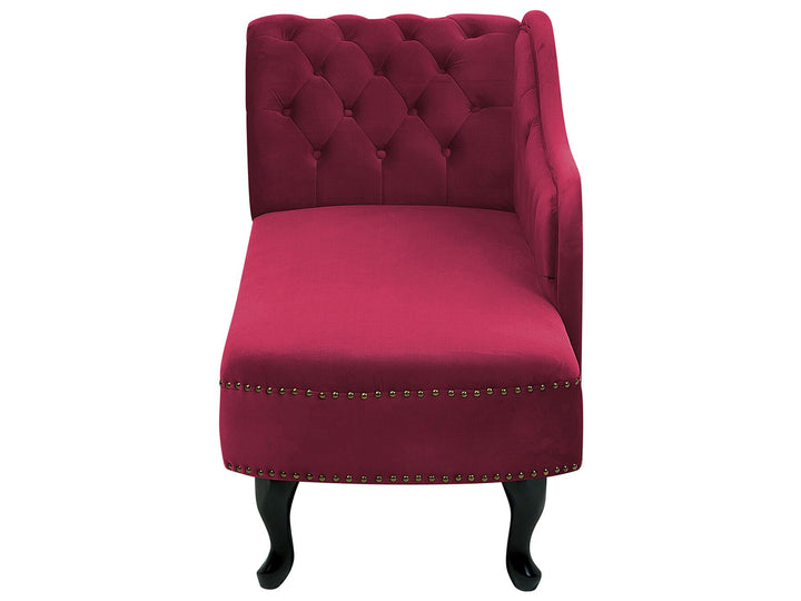 Nimes Left Hand Chaise Lounge Velvet Burgundy