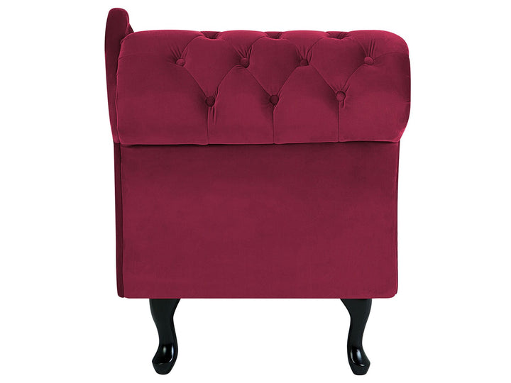 Nimes Left Hand Chaise Lounge Velvet Burgundy