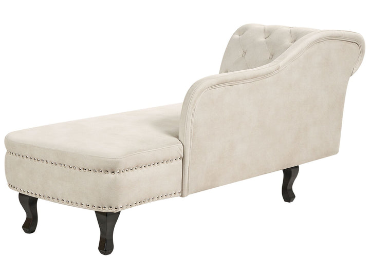 Nimes Left Hand Chaise Lounge Velvet Light Beige