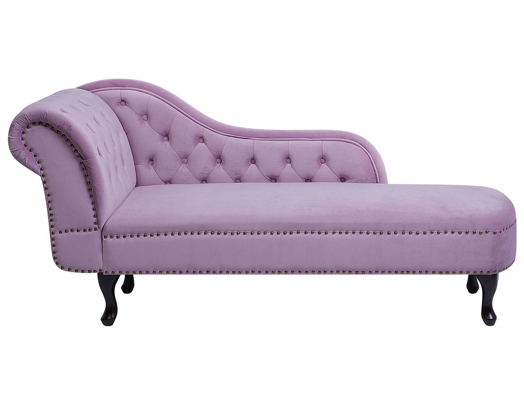 Nimes Left Hand Chaise Lounge Velvet Light Violet