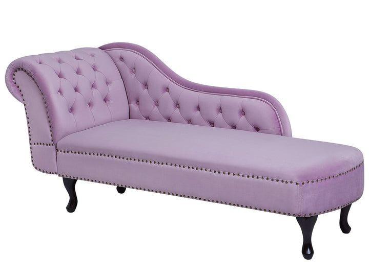 Nimes Left Hand Chaise Lounge Velvet Light Violet