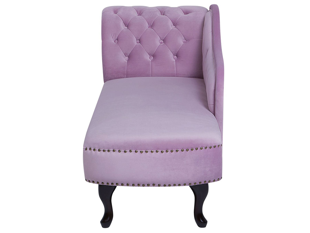 Nimes Left Hand Chaise Lounge Velvet Light Violet