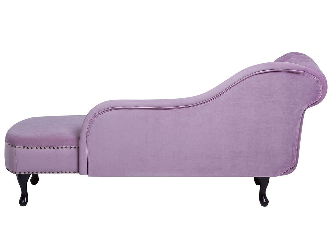 Nimes Left Hand Chaise Lounge Velvet Light Violet