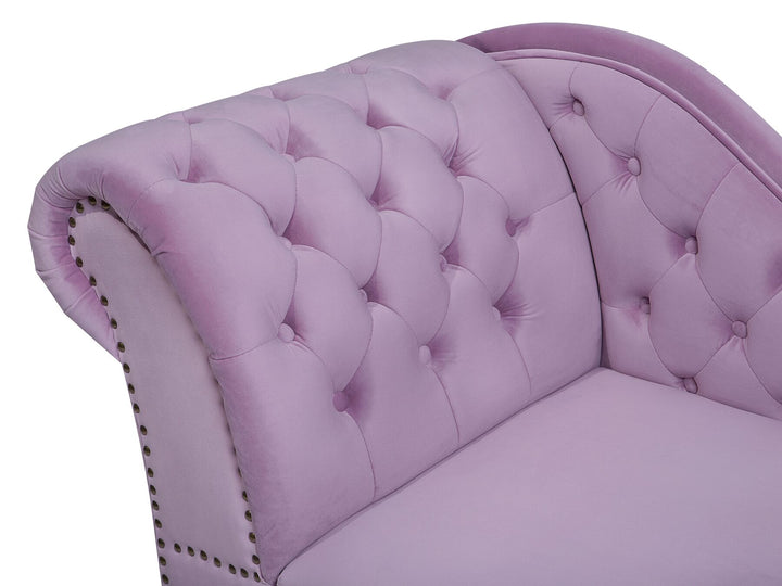 Nimes Left Hand Chaise Lounge Velvet Light Violet