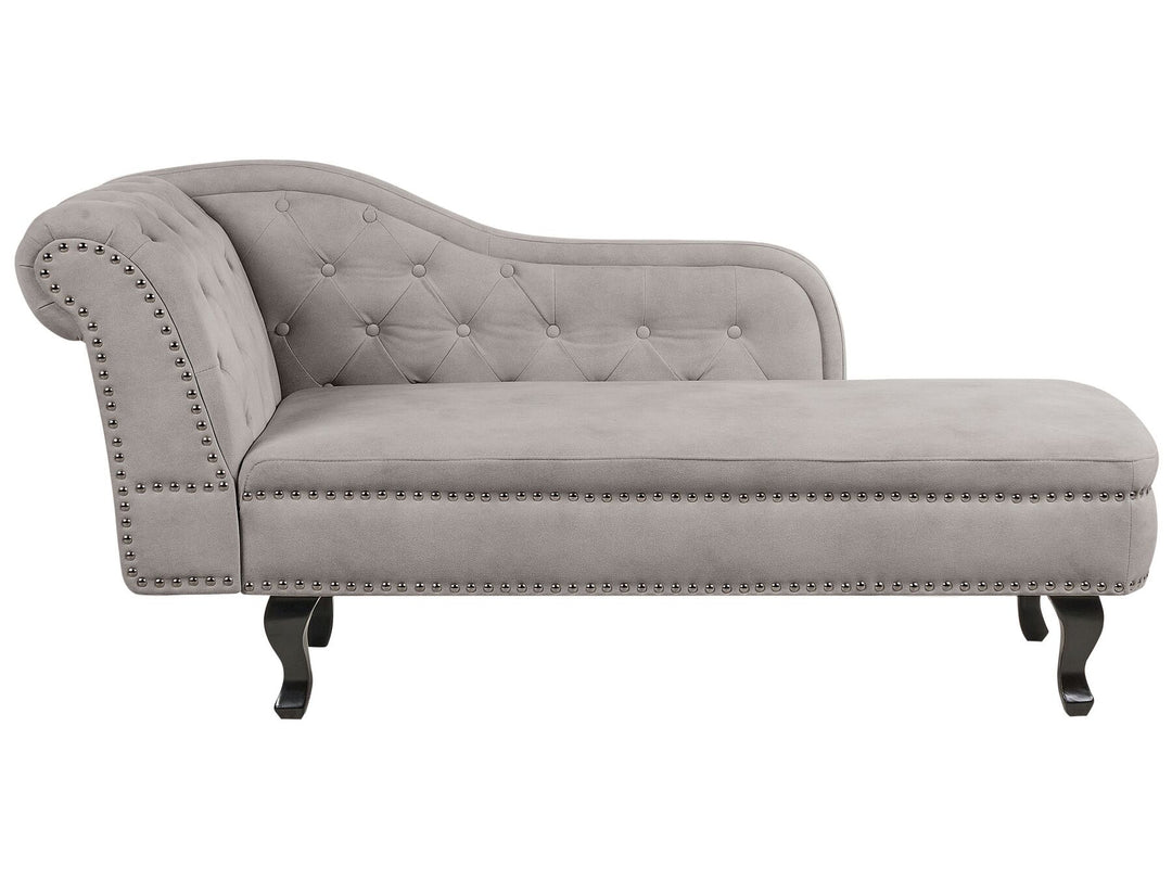 Nimes Left Hand Chaise Lounge Velvet Taupe