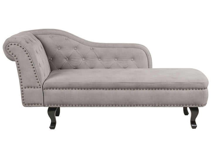 Nimes Left Hand Chaise Lounge Velvet Taupe