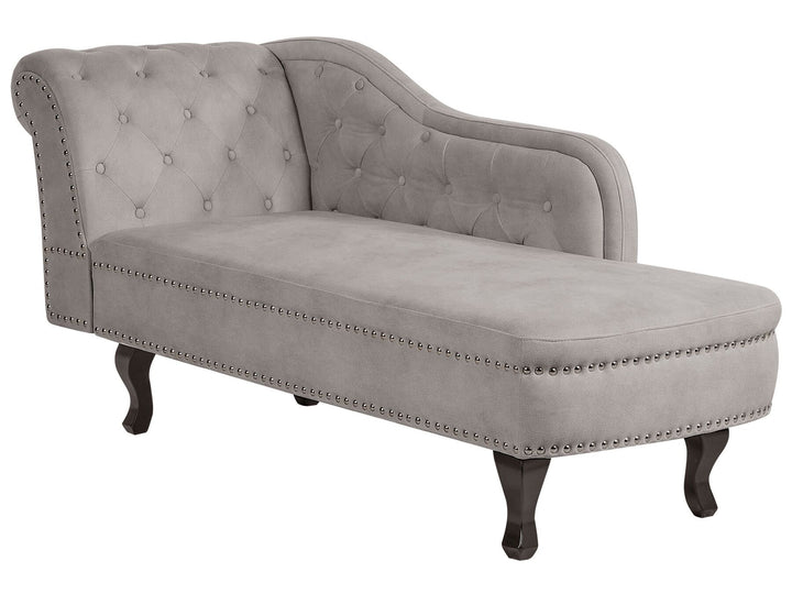 Nimes Left Hand Chaise Lounge Velvet Taupe