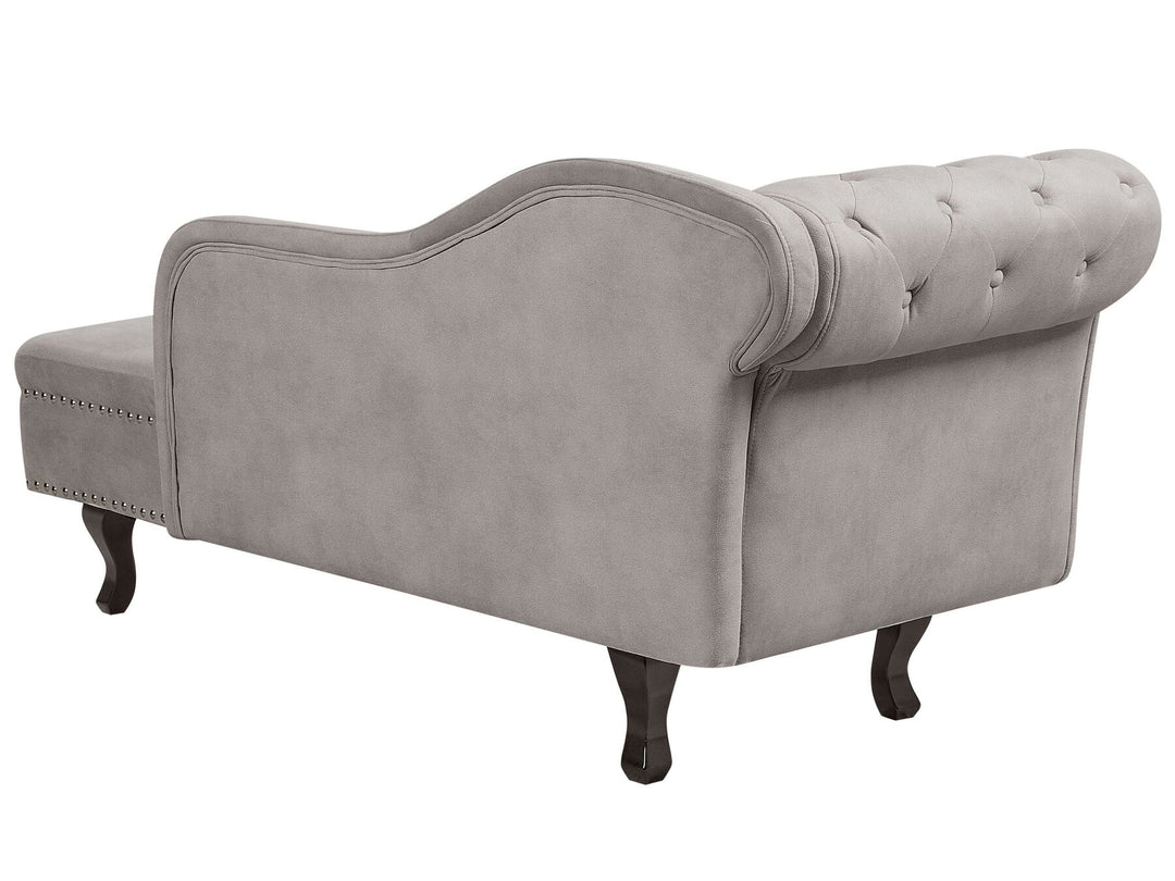 Nimes Left Hand Chaise Lounge Velvet Taupe