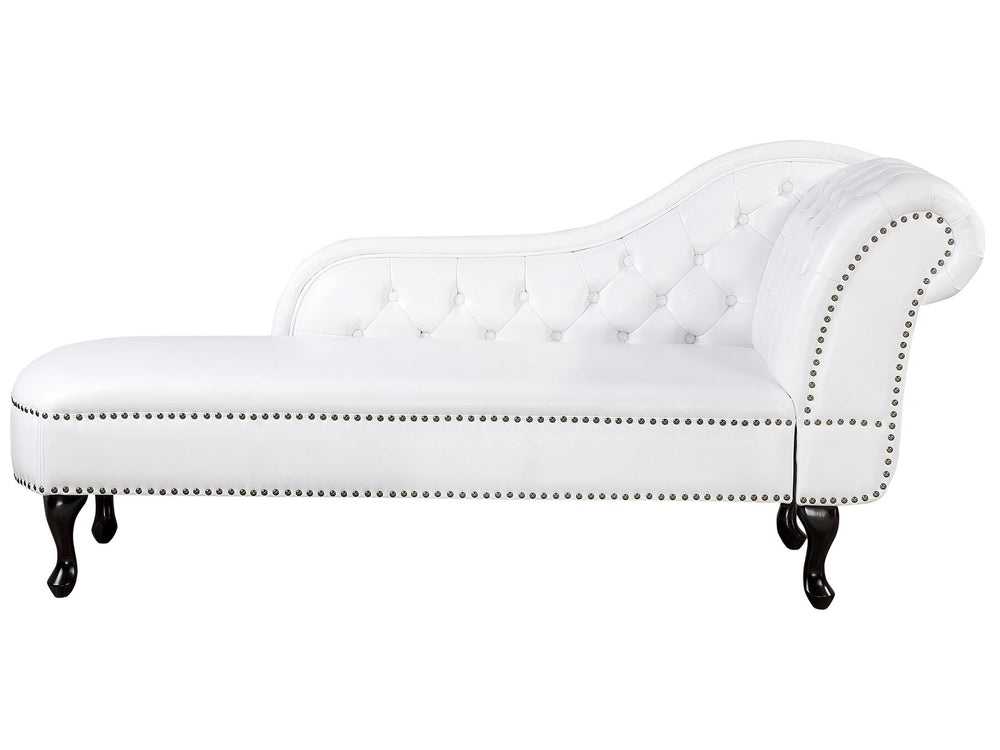 Nimes Right Hand Chaise Lounge Faux Leather White