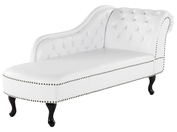 Nimes Right Hand Chaise Lounge Faux Leather White