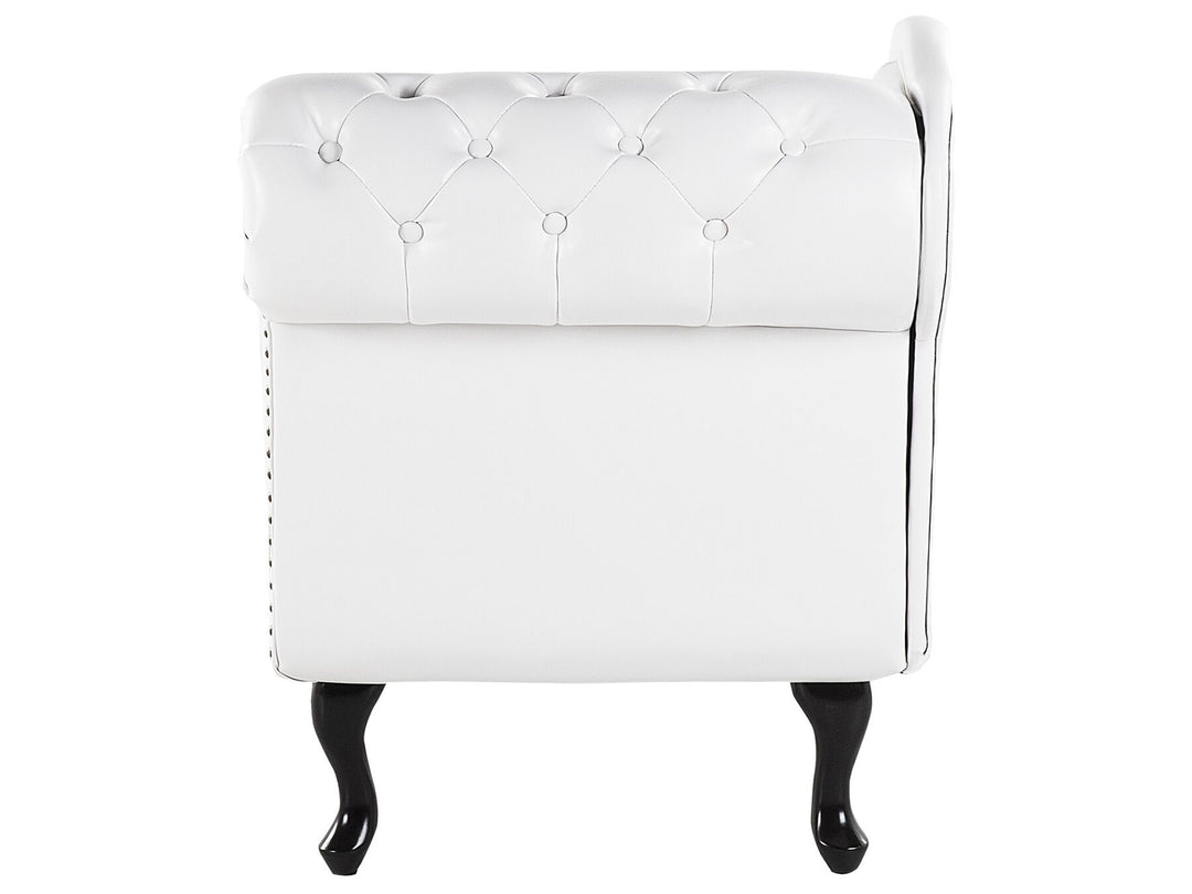 Nimes Right Hand Chaise Lounge Faux Leather White