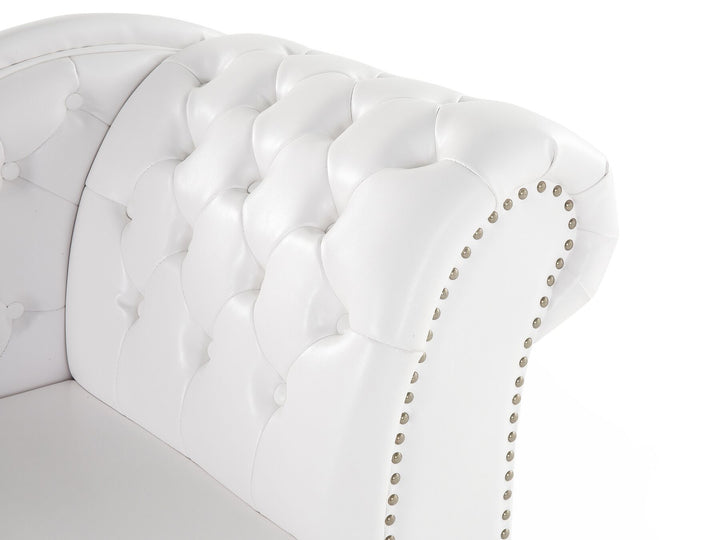 Nimes Right Hand Chaise Lounge Faux Leather White