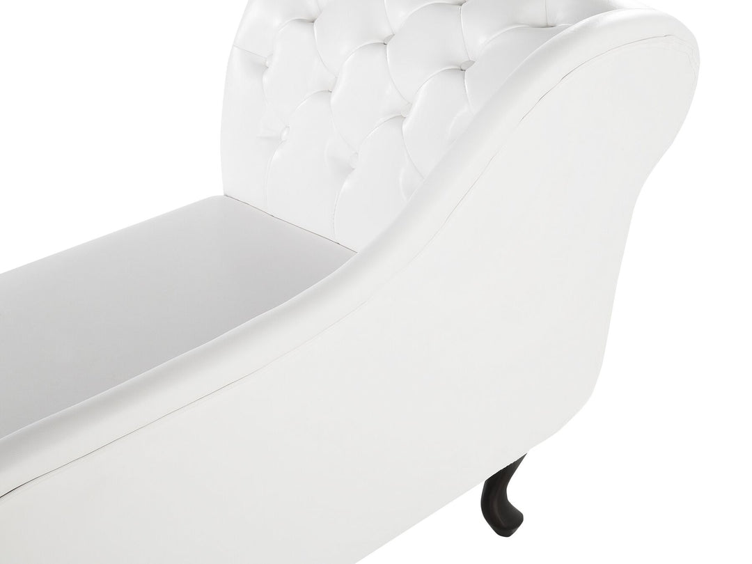 Nimes Right Hand Chaise Lounge Faux Leather White