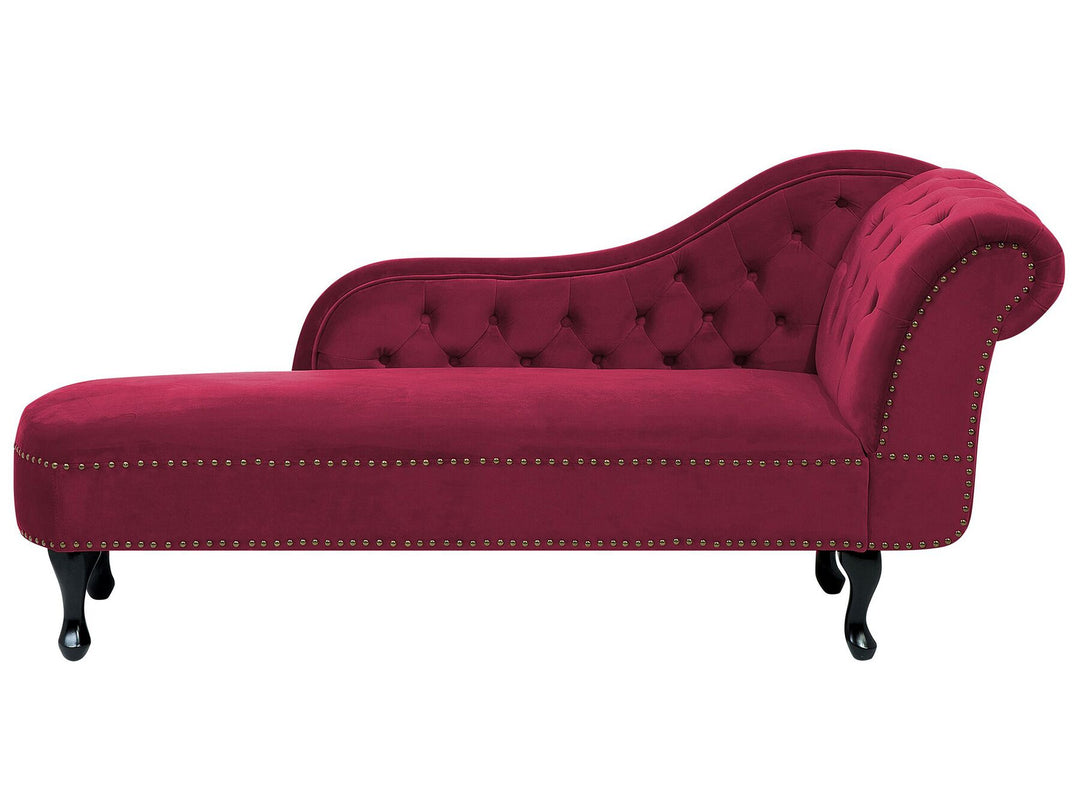 Nimes Right Hand Chaise Lounge Velvet Burgundy