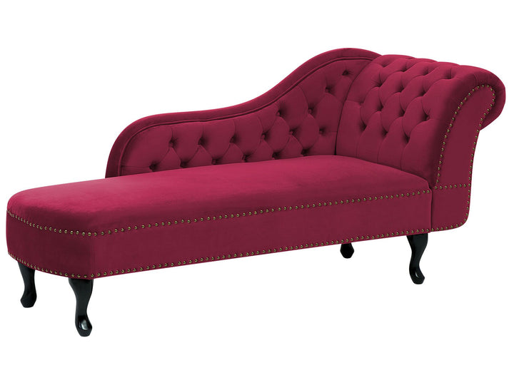 Nimes Right Hand Chaise Lounge Velvet Burgundy