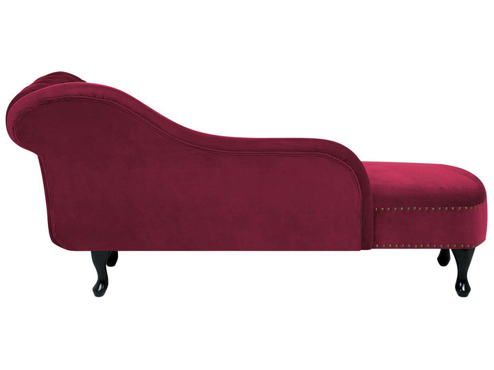 Nimes Right Hand Chaise Lounge Velvet Burgundy