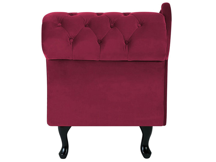 Nimes Right Hand Chaise Lounge Velvet Burgundy