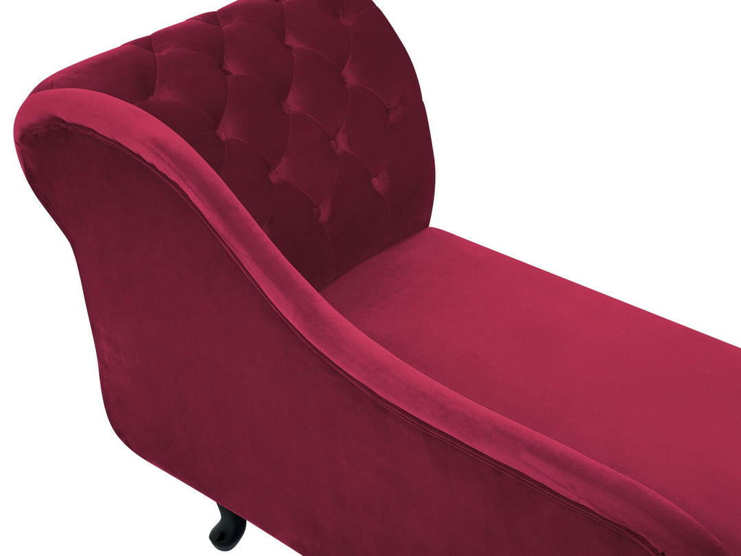 Nimes Right Hand Chaise Lounge Velvet Burgundy