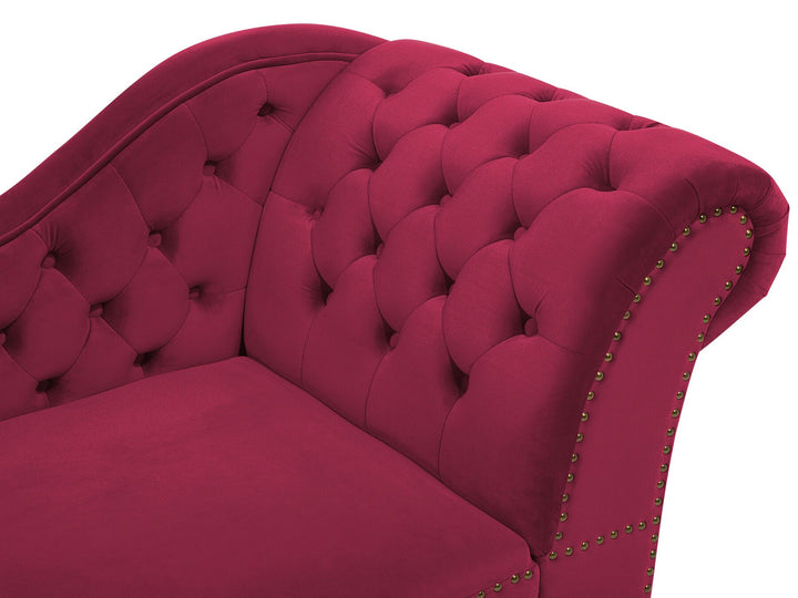 Nimes Right Hand Chaise Lounge Velvet Burgundy