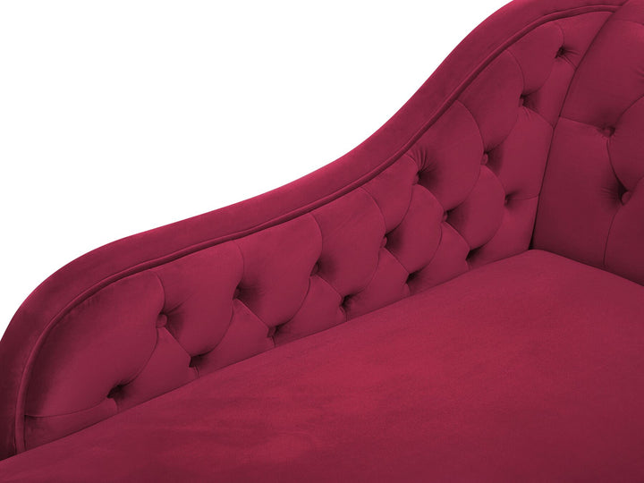 Nimes Right Hand Chaise Lounge Velvet Burgundy