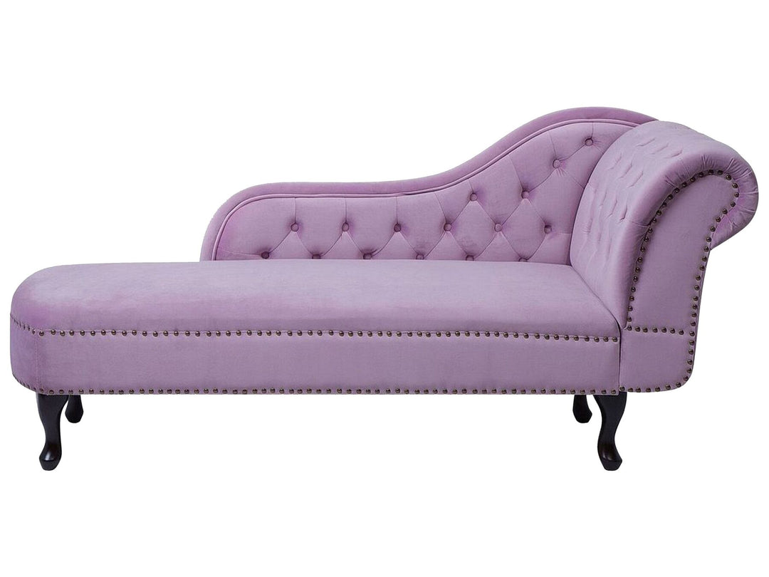 Nimes Right Hand Chaise Lounge Velvet Light Violet