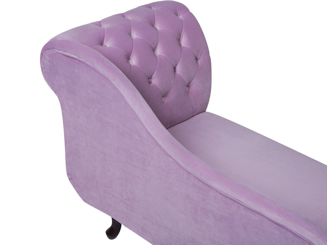 Nimes Right Hand Chaise Lounge Velvet Light Violet