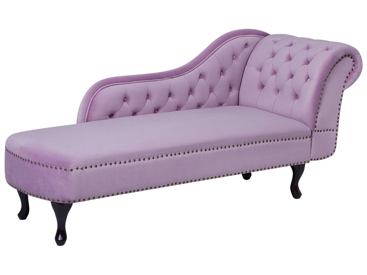 Nimes Right Hand Chaise Lounge Velvet Light Violet