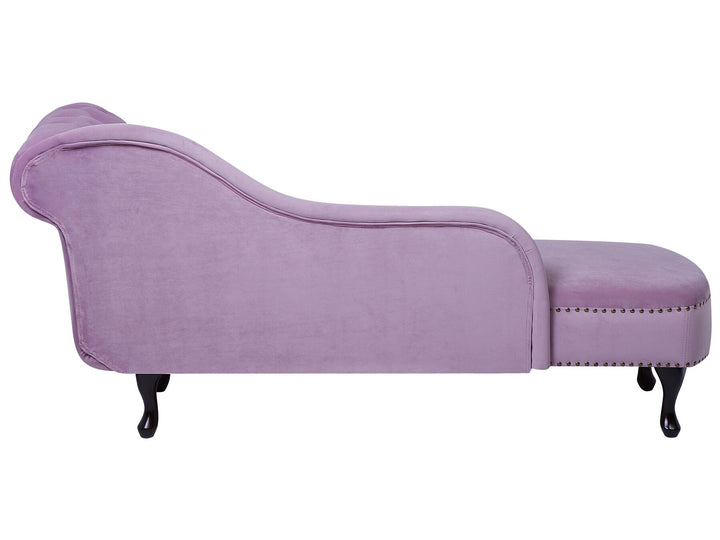 Nimes Right Hand Chaise Lounge Velvet Light Violet