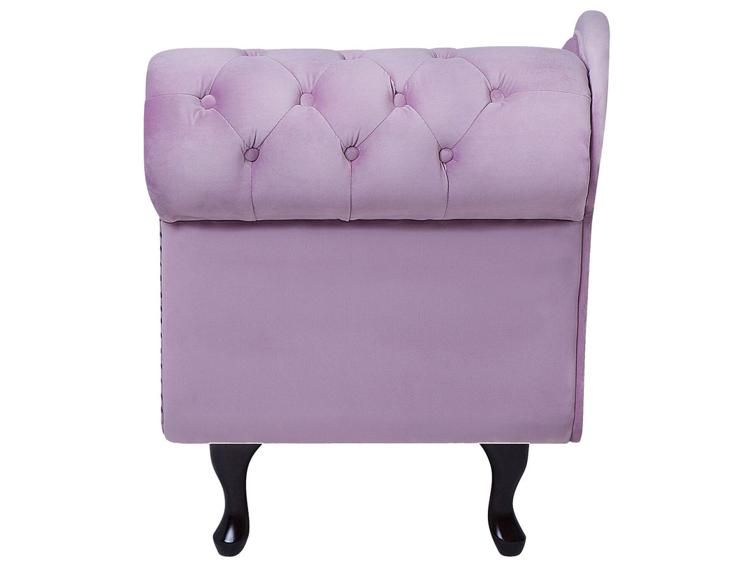 Nimes Right Hand Chaise Lounge Velvet Light Violet