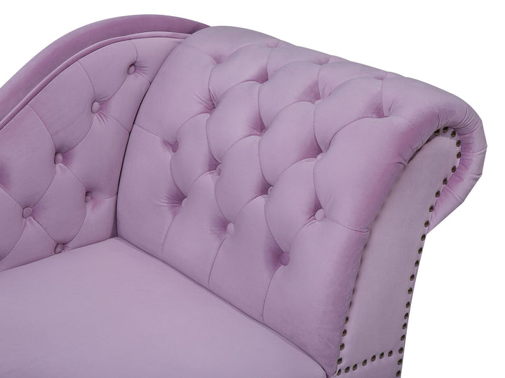 Nimes Right Hand Chaise Lounge Velvet Light Violet