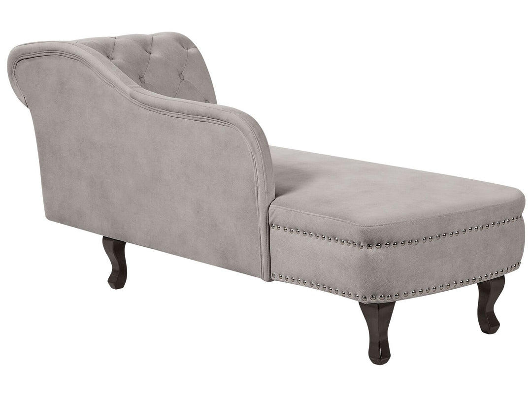 Nimes Right Hand Chaise Lounge Velvet Taupe