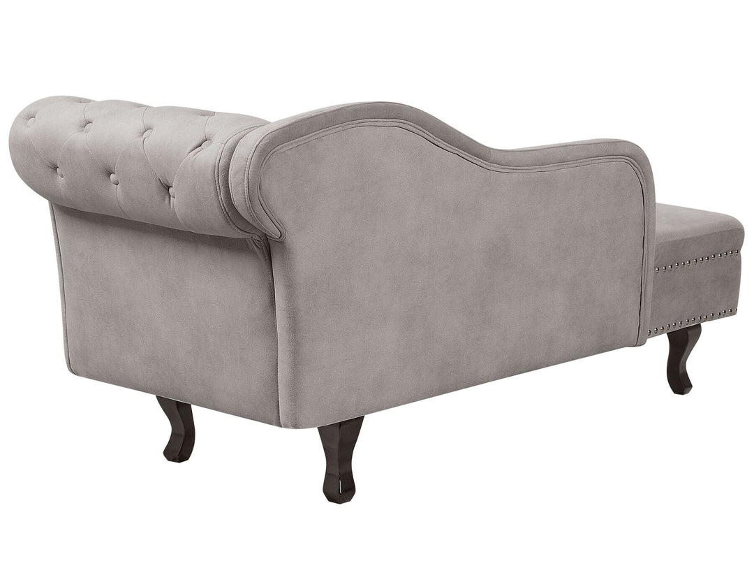 Nimes Right Hand Chaise Lounge Velvet Taupe