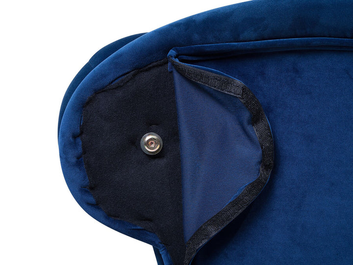 Right Hand Chaise Lounge Velvet Navy Blue Davene