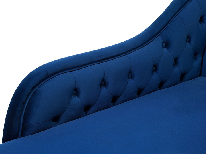 Right Hand Chaise Lounge Velvet Navy Blue Davene