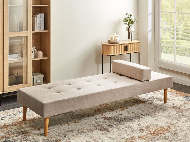 Niort Fabric Chaise Lounge Beige