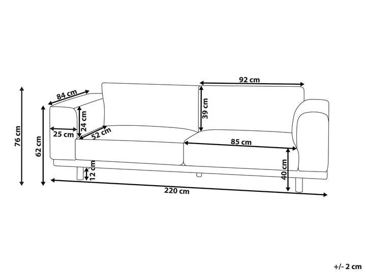 Nivala 3 Seater Fabric Sofa Grey