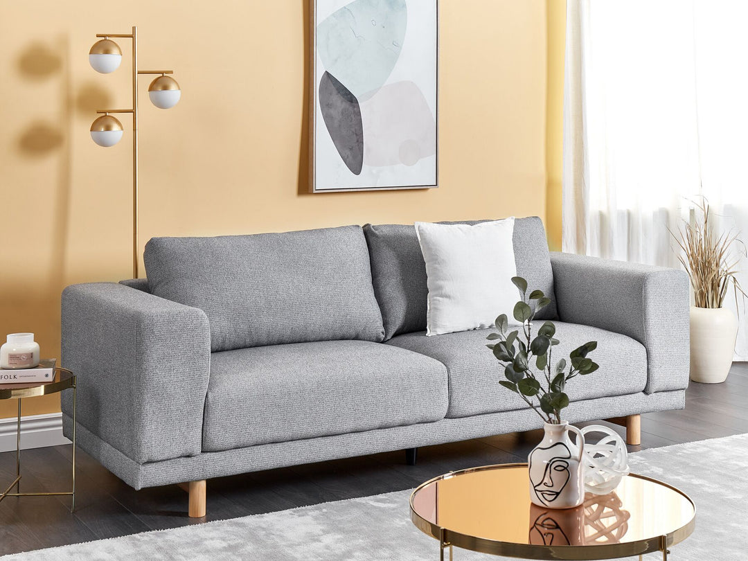 Navaeh 3 Seater Fabric Sofa Grey