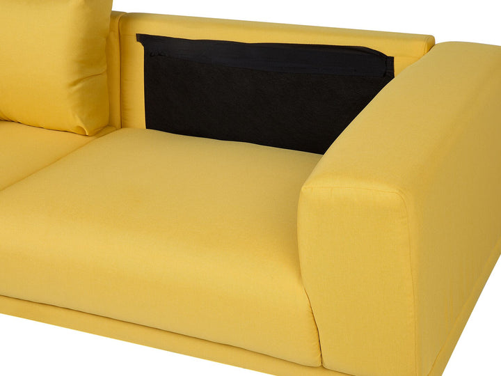 Nivala 3 Seater Fabric Sofa Yellow