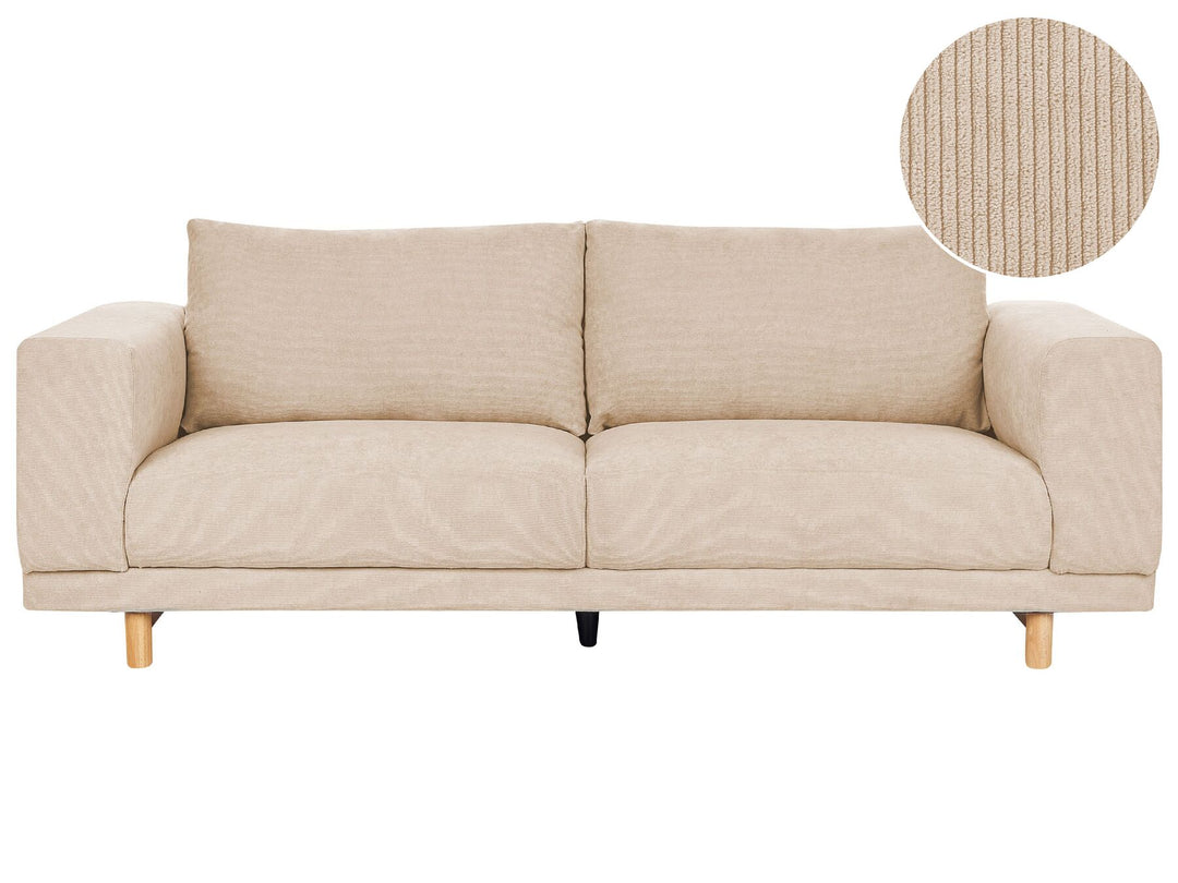 Nivala 3 Seater Jumbo Cord Sofa Beige