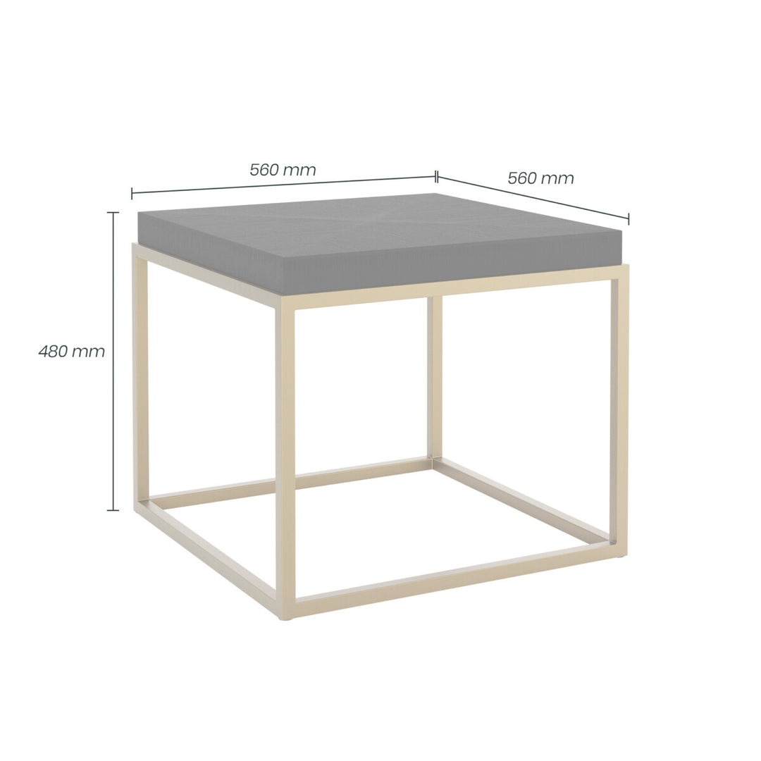 D.I. Design Norton Black Oak Wood & Gold Square Side Table