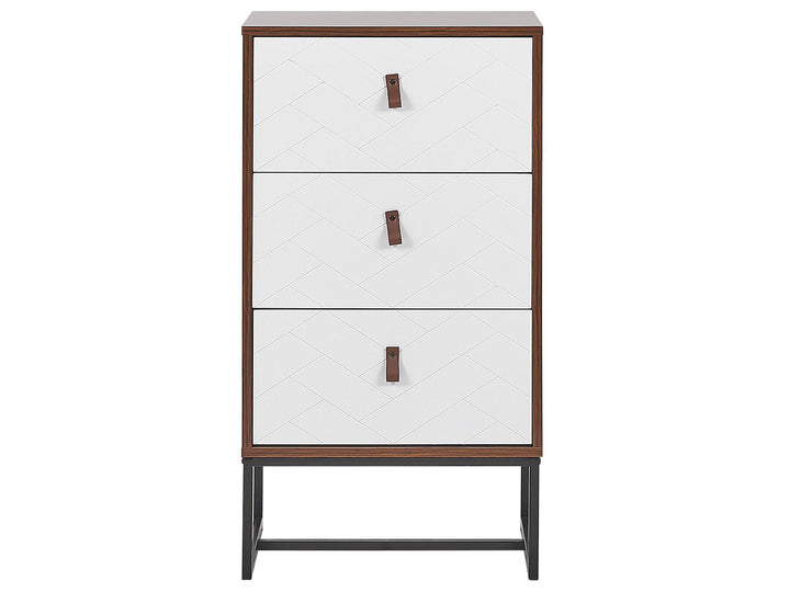 Slauson II 3 Drawer Chest Dark Wood with White