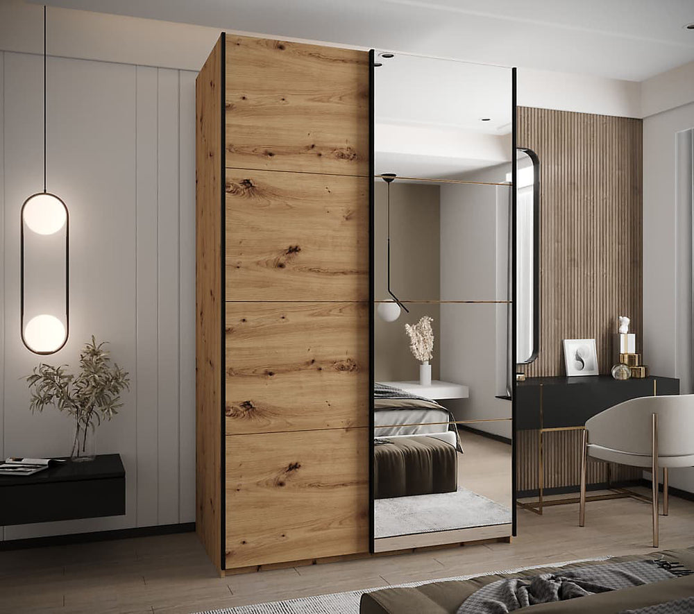 Modern Trosa III Sliding Door Wardrobe Oak Artisan