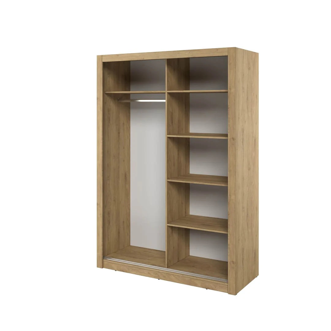 Isabella Sliding Door Wardrobe 120cm Oak Shetland