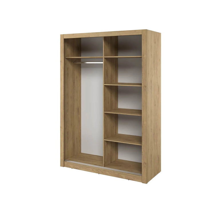 Isabella Sliding Door Wardrobe 120cm Oak Shetland