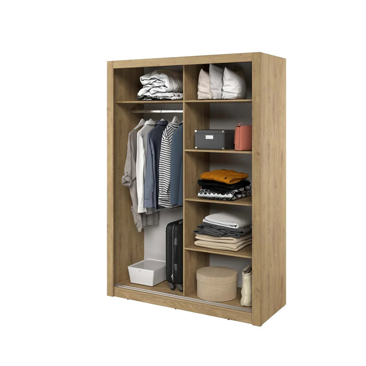 Isabella Sliding Door Wardrobe 120cm Oak Shetland