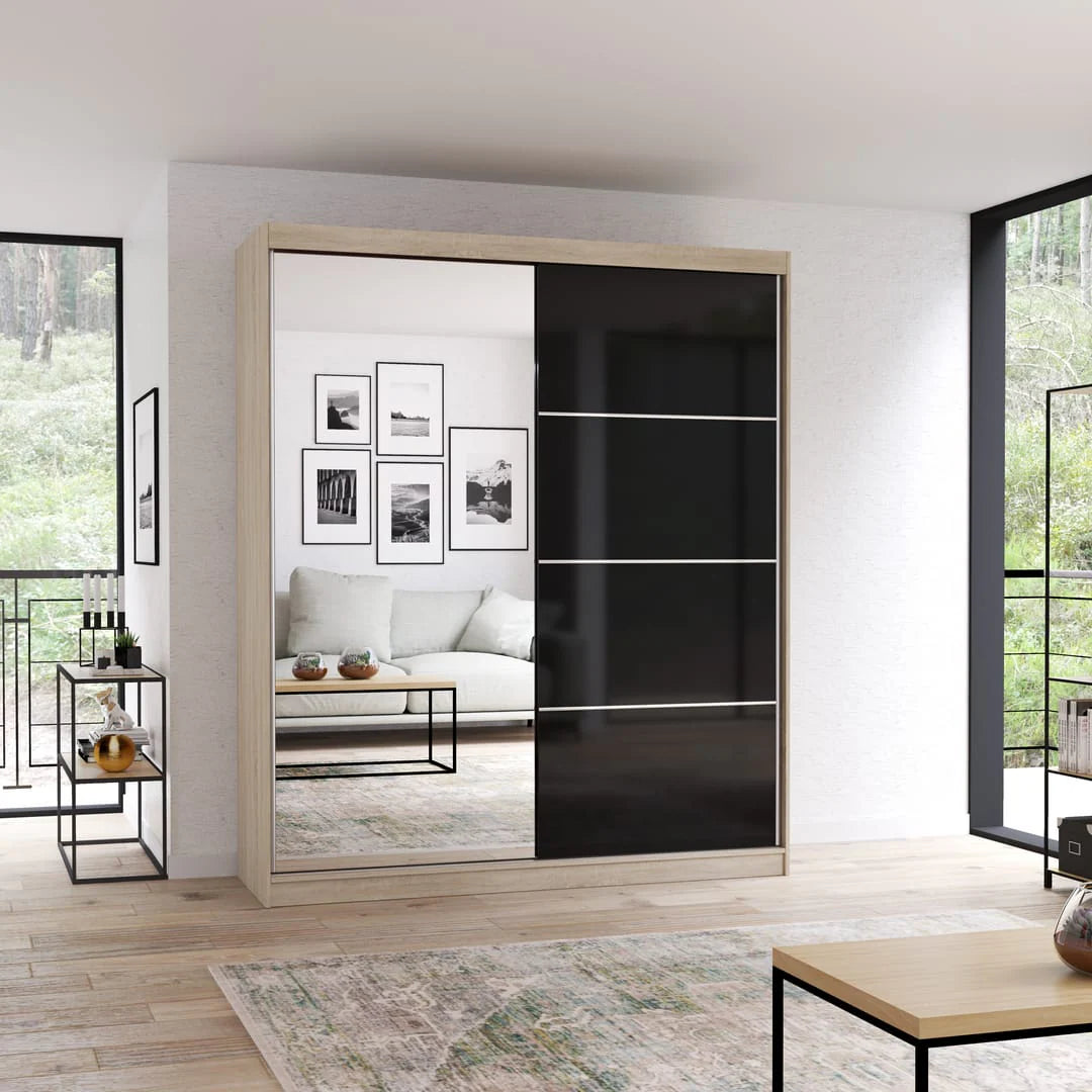 Multi 31 Sliding Mirror Door Wardrobe 183cm