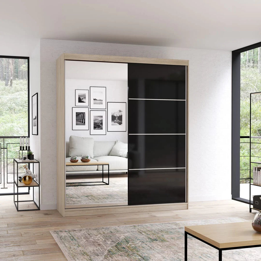 Multi 31 Sliding Mirror Door Wardrobe 183cm