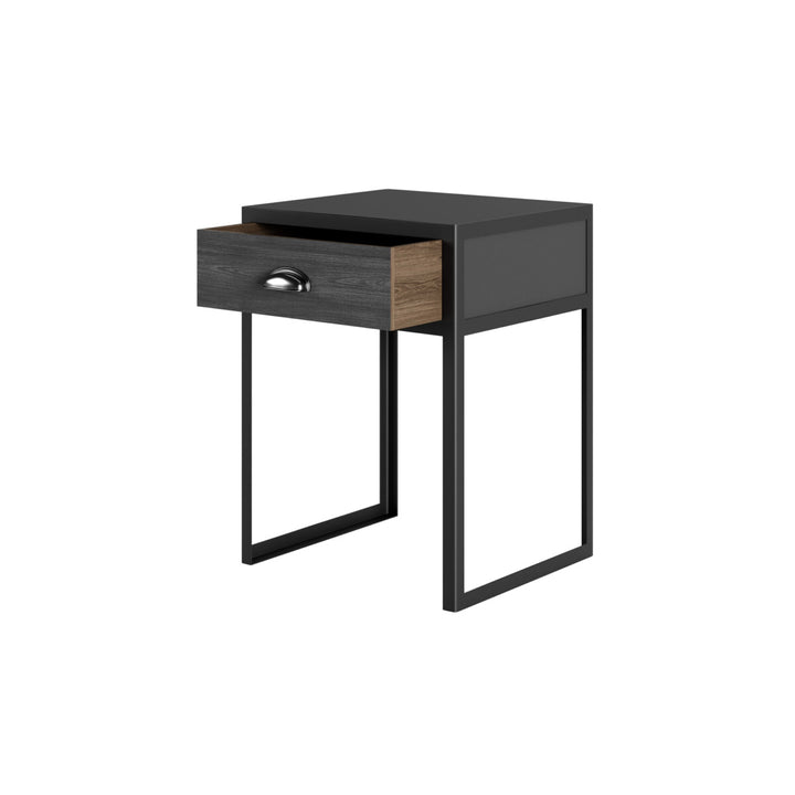 Small side table with a drawer on a white background