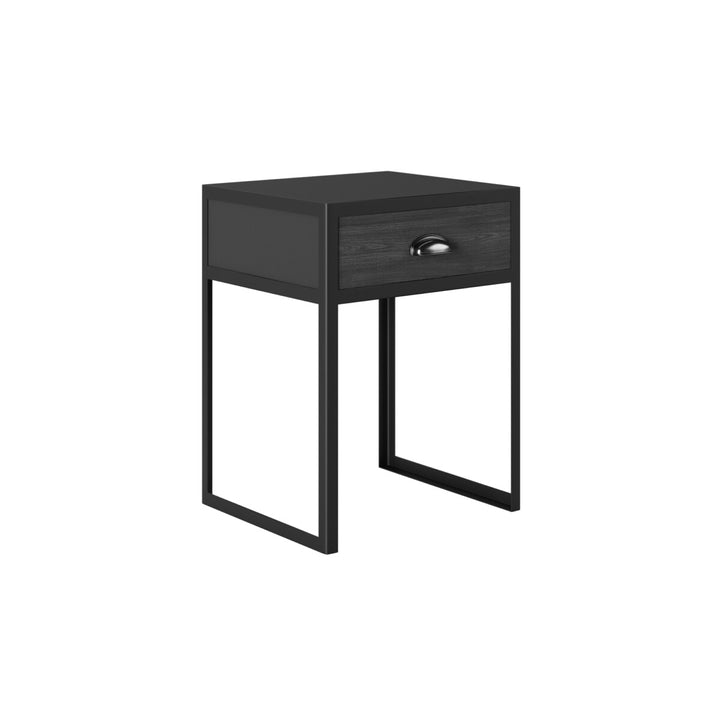 D.I. Designs Grafton Black Oak Wood Bedside Table | 1 Drawer