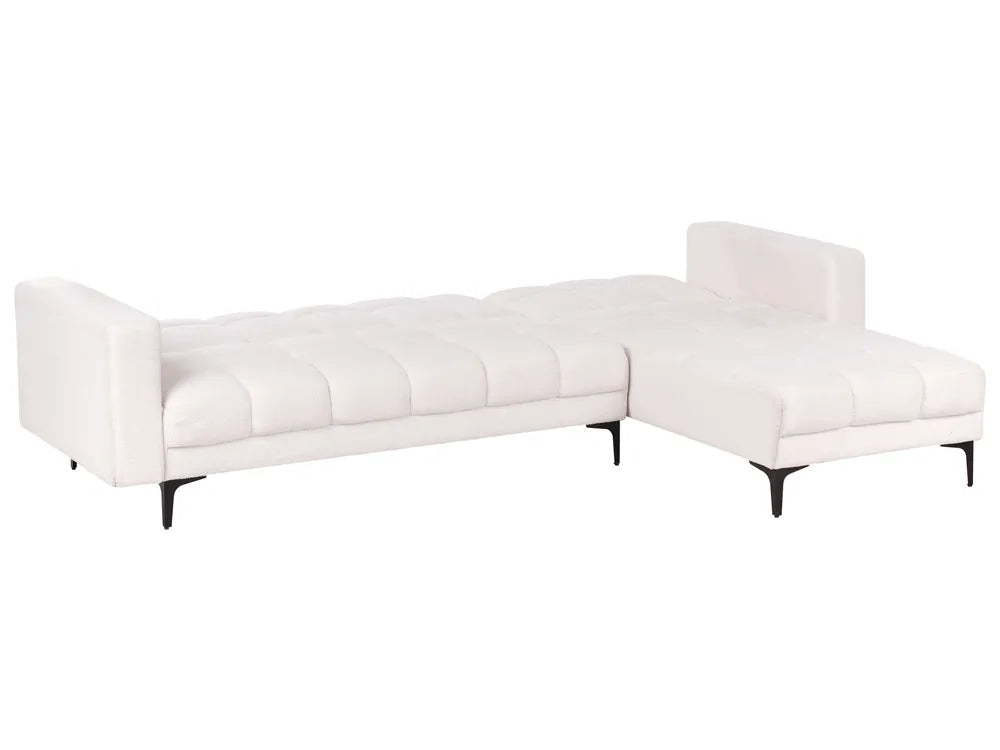 Modular Corner Sofa Bed 4 Seater Boucle White Yosef